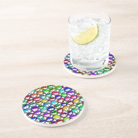 DESSOUS DE VERRE EN GRÈS GROUPE D'FACES COOL (Côté)