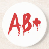 Dessous De Verre En Grès Groupe sanguin AB+ Hôpital d'horreur positif (Devant)