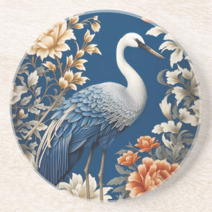 Dessous De Verre En Grès Grue Bleue Élégante William Morris Inspiré