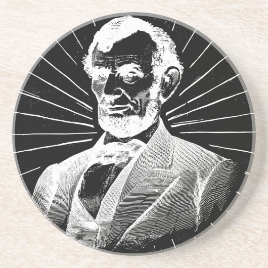 Dessous De Verre En Grès grunge abraham lincoln (Devant)
