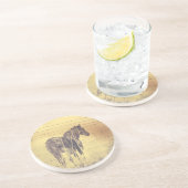 Dessous De Verre En Grès Grunge de Cheval Noir (Côté)