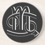 Dessous De Verre En Grès Guerre biologique d'associés de Cancer et de<br><div class="desc">Signes occidentaux d'étoile de couples d'astrologie (zodiaque tropical). Associés de Cancer et de Scorpion entrelacés. Grand cadeau de mariage ou d'anniversaire. Noir et blanc. Croquant. Personnalisable : remettez à la côte &/or ajoutent votre texte.</div>