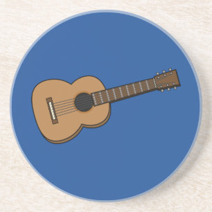 Dessous De Verre En Grès Guitar Cartoon