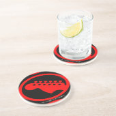 Dessous De Verre En Grès "Guitare à tête rouge" (Côté)