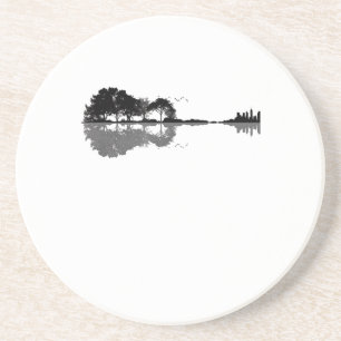 Dessous De Verre En Grès Guitare acoustique Nature Est Musique Basse Guitar