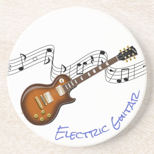 Dessous De Verre En Grès GUITARE ÉLECTRIQUE 1 - Boisson de grès rond (Devant)