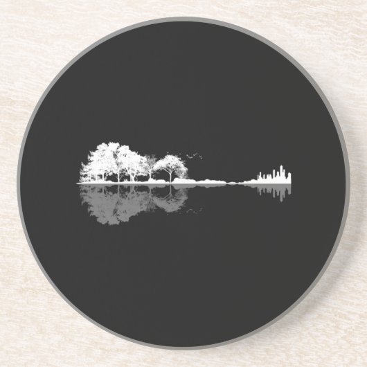 Dessous De Verre En Grès Guitare naturelle (Devant)