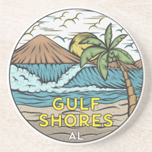 Dessous De Verre En Grès Gulf Shores Alabama Vintage