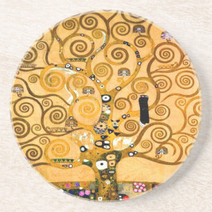 Dessous De Verre En Grès Gustav Klimt Arbre de la Vie