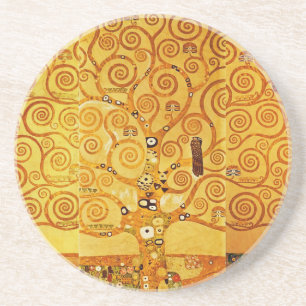 Dessous De Verre En Grès Gustav Klimt Arbre de Vie : Art nouveau symboliste