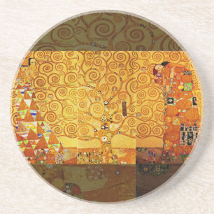 Dessous De Verre En Grès Gustav Klimt Arbre de Vie : Art nouveau symboliste
