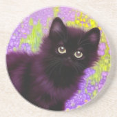 Dessous De Verre En Grès Gustav Klimt Black Kitten (Devant)