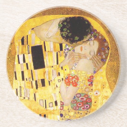 Dessous De Verre En Grès Gustav Klimt La Peinture Classique Du Kiss (Devant)