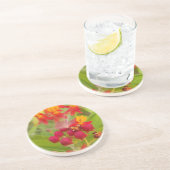 Dessous De Verre En Grès Hakuna Matata adorable bourgeons de fleurs vert ro (Côté)