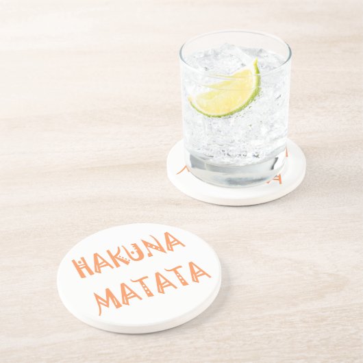 Dessous De Verre En Grès Hakuna Matata - Art Tribal Africain (Côté)