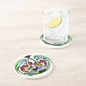 Dessous De Verre En Grès Hakuna Matata avec tourbillon et dégradations Abst (Côté)