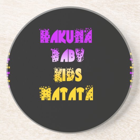 Dessous De Verre En Grès Hakuna Matata Baby and Kids Art Imprimer (Devant)