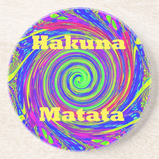 Dessous De Verre En Grès Hakuna Matata - Conception de tourbillons aux coul (Devant)