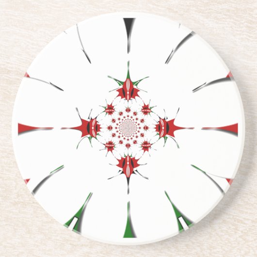 DESSOUS DE VERRE EN GRÈS HAKUNA MATATA ROUGE VERT (Devant)