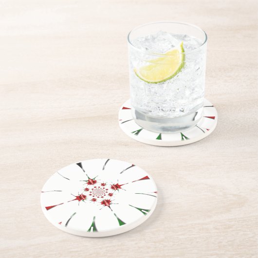 DESSOUS DE VERRE EN GRÈS HAKUNA MATATA ROUGE VERT (Côté)