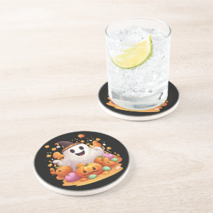 Dessous De Verre En Grès Halloween : Ghosts mignons et famille Citrouille