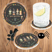 Dessous De Verre En Grès Halloween Monsters Party Orange