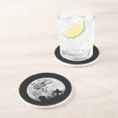 Dessous De Verre En Grès Halloween Pleine lune Cimetière Bats Éffrayants (Côté)