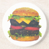 Dessous De Verre En Grès Hamburger de luxe double au fromage (Devant)