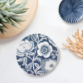 Dessous De Verre En Grès Hamptons bleu blanc