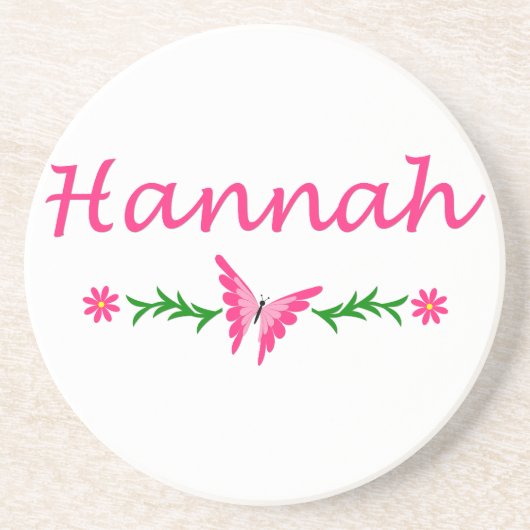 Dessous De Verre En Grès Hannah (papillon rose) (Devant)