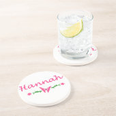 Dessous De Verre En Grès Hannah (papillon rose) (Côté)