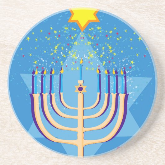 Dessous De Verre En Grès hanoukka menorah (Devant)