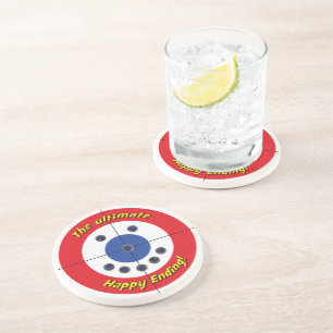 Dessous De Verre En Grès Happy Ending Sandstone Coaster - (Red)
