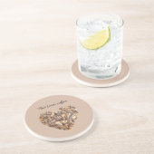 Dessous De Verre En Grès Haricots de Café Cœur  (Côté)