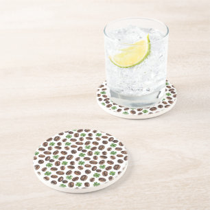 Dessous De Verre En Grès Haricots de Café Irlandais et Trèfles Design Drôle