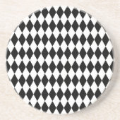 Dessous De Verre En Grès Harlequin pattern, elegant black and white design (Devant)