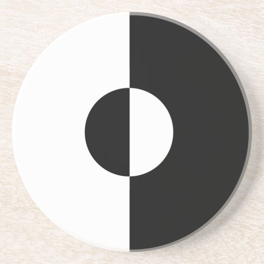 Dessous De Verre En Grès Harmonie noire et blanche (Devant)