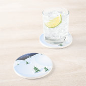 Dessous De Verre En Grès Haut de la colline - Colline enneigée (Côté)