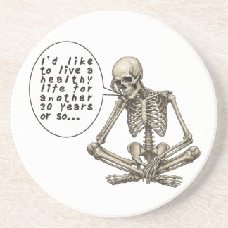 Dessous De Verre En Grès Healthy Life Can Wait Skeleton