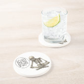 Dessous De Verre En Grès Healthy Life Can Wait Skeleton (Côté)