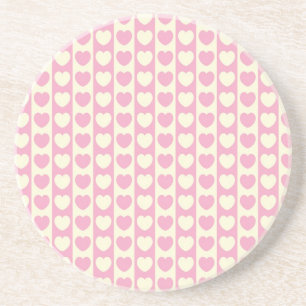 Dessous De Verre En Grès Heart Series-1-Rose&whtStripCoaster 1sur 5 corresp