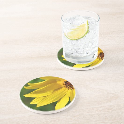 Dessous De Verre En Grès Hélénium de marguerite jaune (Côté)