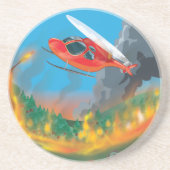 Dessous De Verre En Grès Hélicoptère de secours (Devant)