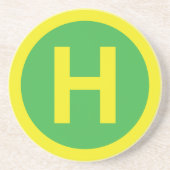 Dessous De Verre En Grès Helipad Sign (Devant)