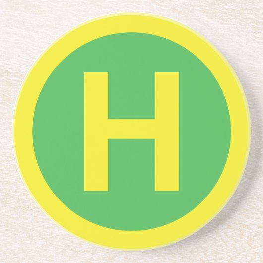 Dessous De Verre En Grès Helipad Sign (Devant)