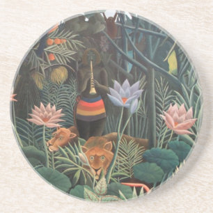 Dessous De Verre En Grès Henri Rousseau Le rêve Jungle Fleurs Surréalisme