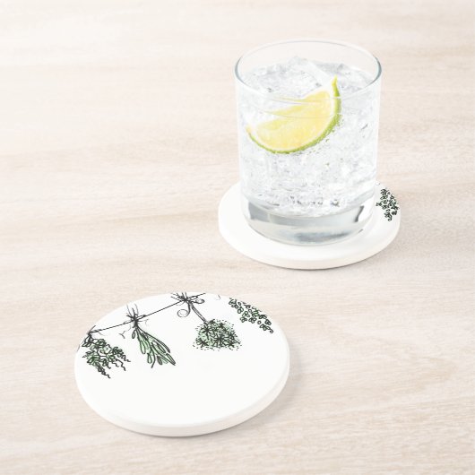 Dessous De Verre En Grès Herbes du jardin (Côté)