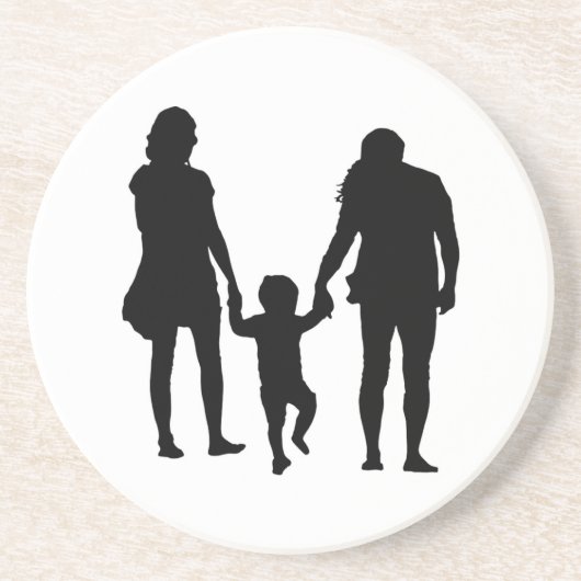DESSOUS DE VERRE EN GRÈS HEUREUSE FAMILLE (Devant)