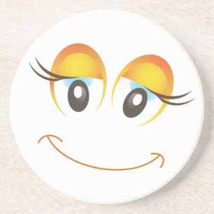 DESSOUS DE VERRE EN GRÈS HEUREUSE FILLE FACE