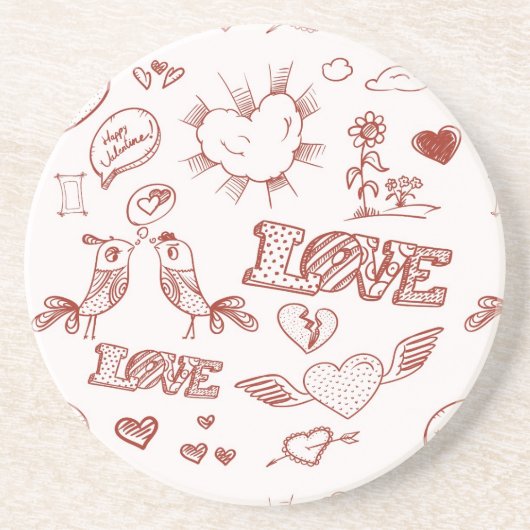 Dessous De Verre En Grès Heureuse Sainte-Valentin (Devant)